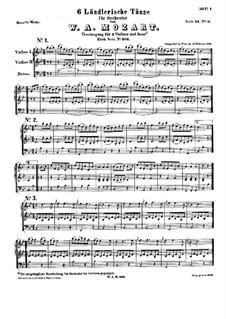 Шесть немецких танцев, K.606: Партитура by Вольфганг Амадей Моцарт