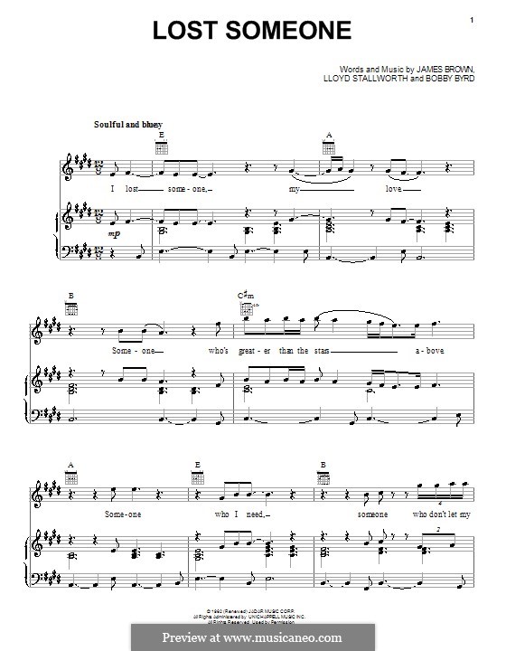 Lost Someone: Для голоса и фортепиано (или гитары) by James Brown
