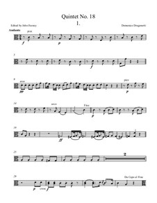 Quintet No.18 for Double Bass, Violin, Two Violas and Basso: Партия I альта by Доменико Драгонетти
