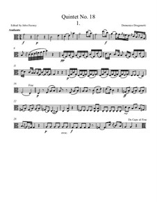 Quintet No.18 for Double Bass, Violin, Two Violas and Basso: Партия I альта by Доменико Драгонетти