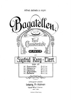 Five Bagatelles for Piano. No.5 Burleske, Op.17: Five Bagatelles for Piano. No.5 Burleske by Зигфрид Карг-Элерт