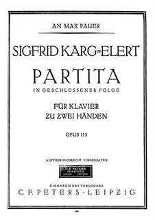 Партита соль минор для фортепиано, Op.113: Для одного исполнителя by Зигфрид Карг-Элерт