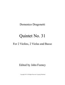 Quintet No.31 in D Major, for Two Violins, Two Violas and Basso: Партитура by Доменико Драгонетти