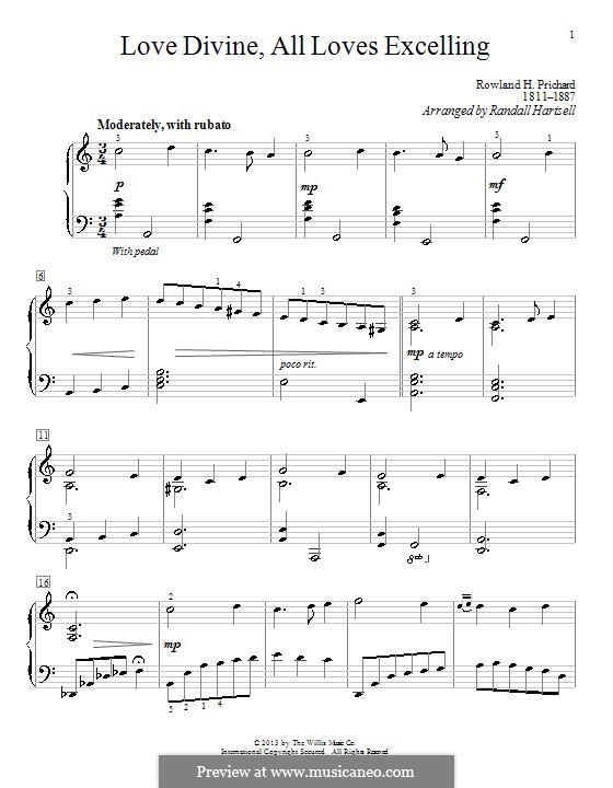Love Divine, All Loves Excelling: Для фортепиано by Rowland Huw Prichard