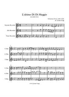 L'ultimo Dì Di Maggio (recorder trio): L'ultimo Dì Di Maggio (recorder trio) by Sebastiano Festa