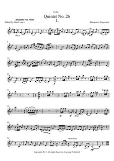 Quintet No.26 in B Flat Major: Партия скрипки by Доменико Драгонетти
