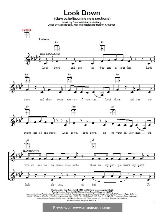 Look Down: Для укулеле by Claude-Michel Schönberg