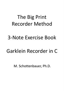 3-Note Exercise Book: Garklein recorder by Michele Schottenbauer