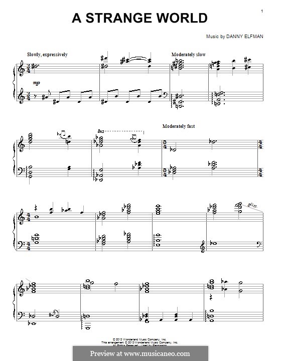 A Strange World: Для фортепиано by Danny Elfman