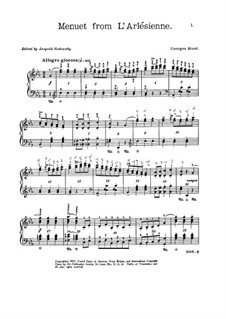 Сюита I: Менуэт, для фортепиано by Жорж Бизе