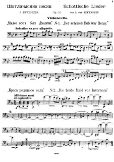 Двадцать пять шотландских песен, Op.108: No.5, 8, 20, 24 – Партия виолончели by Людвиг ван Бетховен