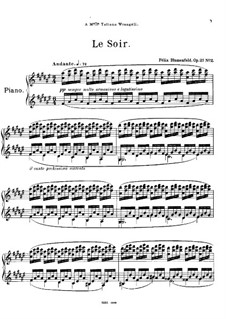 Три пьесы для фортепиано, Op.21: No.2 Le Soir by Феликс Блуменфельд