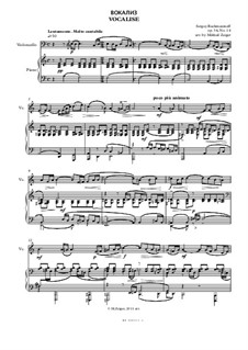 Вокализ, Op.34 No.14: Для смешанного хора, виолончели и фортепиано by Сергей Рахманинов