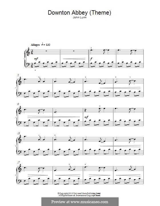 Downton Abbey (Theme): Для фортепиано by John Lunn