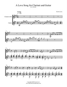 A Love Song: For clarinet and guitar – score and parts by Kevin Love