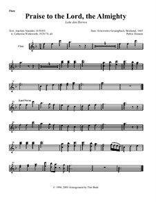 Praise to the Lord, the Almighty: Instrument parts (Version by T. Bode) by Unknown (works before 1850)