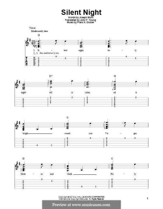 Guitar version: Для одного исполнителя by Франц Ксавьер Грубер