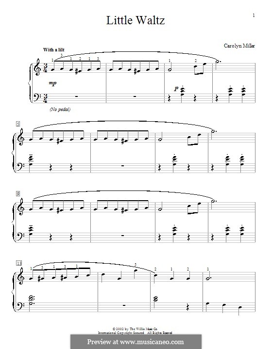 Маленький вальс: Для фортепиано by Carolyn Miller