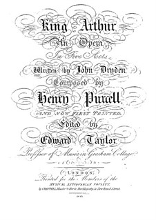 Король Артур, Z.628: Акты I-II by Генри Пёрсел