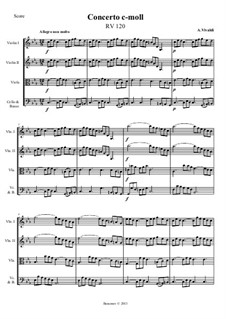 Concerto for Strings in C Minor, RV 120: Score, parts by Антонио Вивальди
