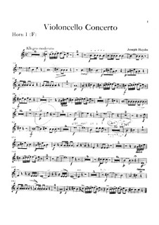 Концерт для виолончели с оркестром No.2 ре мажор, Hob.VIIb/2: Партия валторны by Йозеф Гайдн