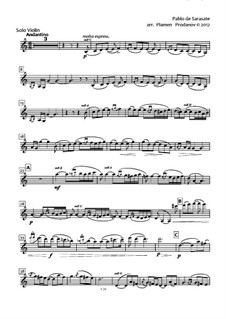 Андалузский романс, Op.22: Для струнного оркестра – партия скрипки соло by Пабло де Сарасате
