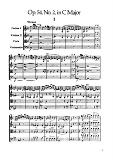Струнный квартет No.42 до мажор, Hob.III/57 Op.54 No.2: Партитура by Йозеф Гайдн