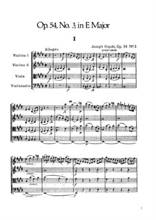 Струнный квартет No.44 ми мажор, Hob.III/59 Op.54 No.3: Партитура by Йозеф Гайдн