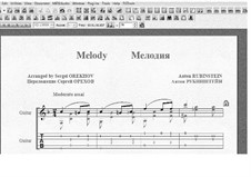 Две мелодии, Op.3: Мелодия No.1, для гитары с табулатурой by Антон Рубинштейн