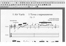 Ария с вариациями No.1, Op.21: Для гитары by Джулио Регонди