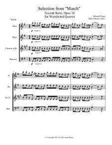 Юный дирижер. Сюита No.2, Op.1b: Selection from March, for flexible woodwind quartet by Эдуард Элгар