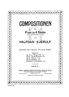 Три пьесы, Op.4: No.3 Колыбельная для фортепиано в четыре руки by Хальфдан Кьерульф