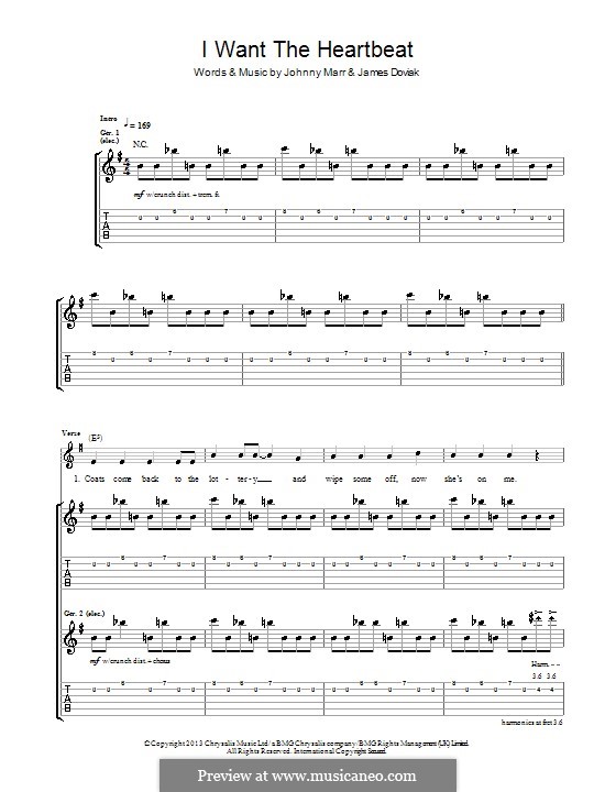 I Want the Heartbeat: Для гитары с табулатурой by Johnny Marr, James Doviak