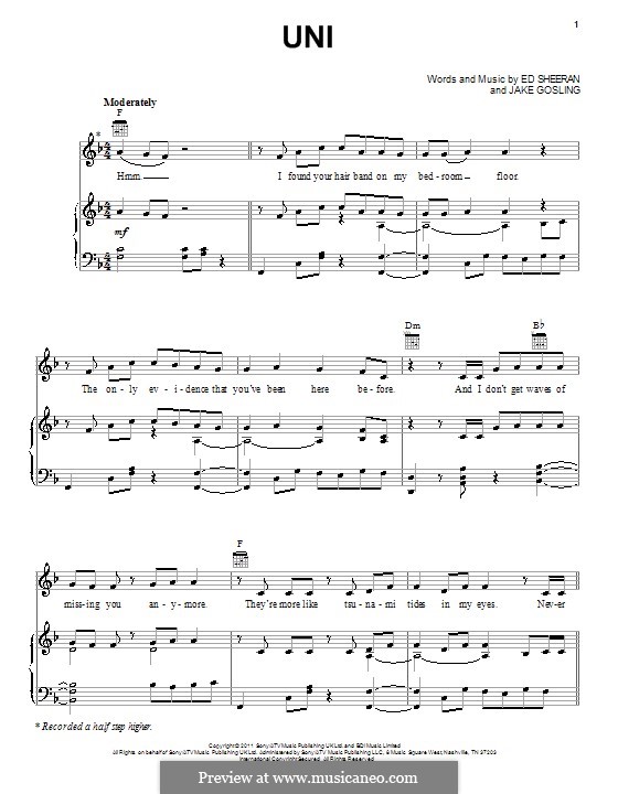 U.N.I: Для голоса и фортепиано (или гитары) by Ed Sheeran, Jake Gosling