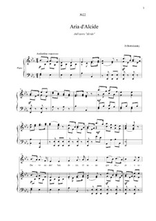 Alcido: Dove ando? Son desto, for voice and piano by Дмитрий Бортнянский