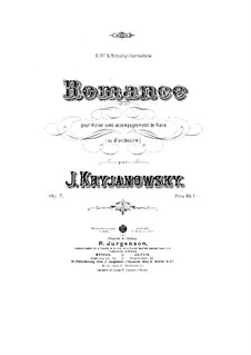 Романс для скрипки и фортепиано, Op.5: Партитура by Иван Крыжановский