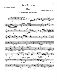 Aus Litauen, Op.23: Oboenstimme by Макс Лауришкус