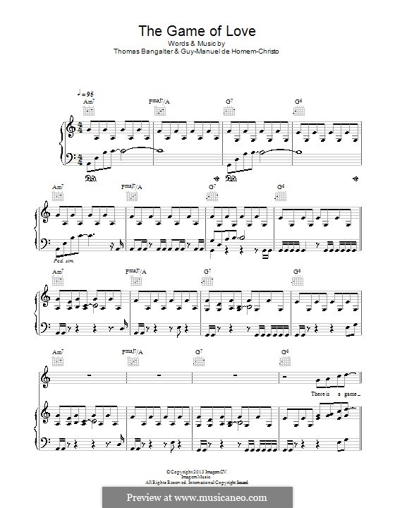 The Game of Love (Daft Punk): Для голоса и фортепиано (или гитары) by Thomas Bangalter, Guy-Manuel de Homem-Christo