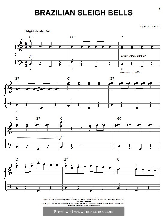 Brazilian Sleigh Bells: Для фортепиано by Percy Faith