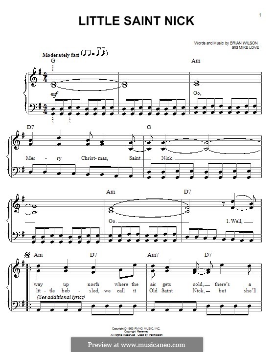 Little Saint Nick (The Beach Boys): Для фортепиано by Brian Wilson, Mike Love