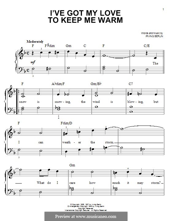 I've Got My Love to Keep Me Warm (Frank Sinatra): Для фортепиано by Ирвинг Берлин