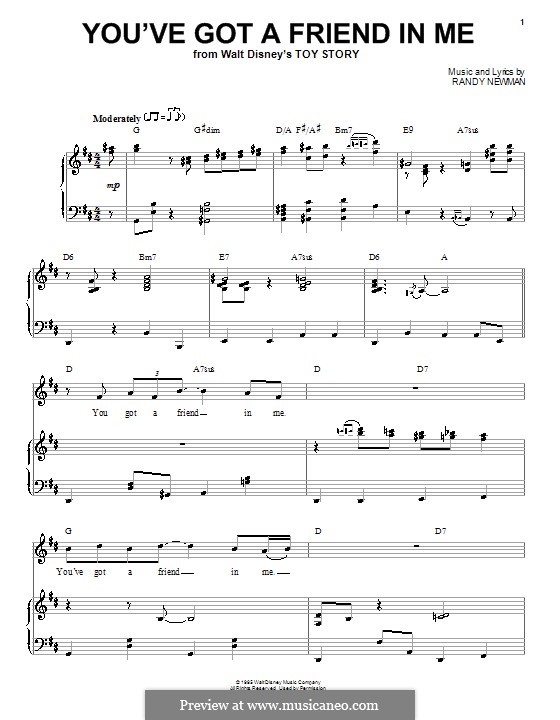 You've Got a Friend in Me (from Disney's Toy Story): Для голоса и фортепиано (или гитары) by Randy Newman