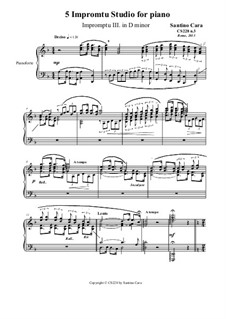 5 Impromptu Studies for Piano, CS228: Impromptu study No.3 in D minor by Santino Cara