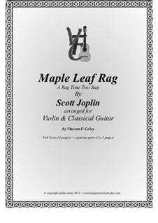 Maple Leaf Rag: For violin and classical guitar by Скотт Джоплин