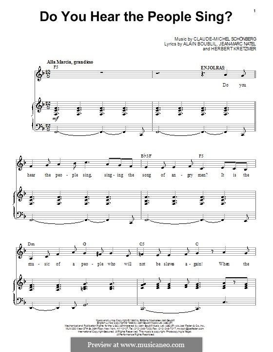 Do You Hear the People Sing: Для голоса и фортепиано by Claude-Michel Schönberg
