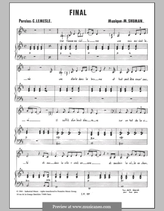 Final: Для голоса и фортепиано by Mort Shuman