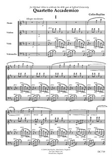 Quartetto Accademico for flute, violin, viola and violoncello, B158: Quartetto Accademico for flute, violin, viola and violoncello by Colin Bayliss