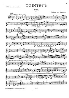 Квинтет фа мажор для фортепиано, духовых и струнных: Партия валторны by Вальдемар фон Бауснерн