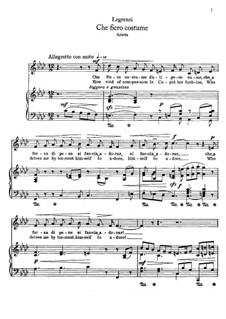 Che fiero costume: Version for voice and piano (F Minor) by Джованни Легренци