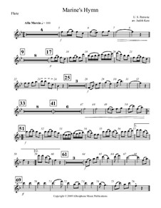 Marine's Hymn: For wind quintet – parts by Жак Оффенбах